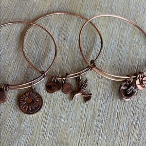 Alex and Ani Rose Gold Charm Bracelet Duo